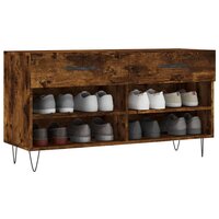 Schoenenbank 102x35x55 cm bewerkt hout gerookt eikenkleurig 3