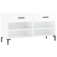 Schoenenbank 102x35x55 cm bewerkt hout hoogglans wit 2