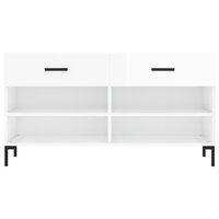 Schoenenbank 102x35x55 cm bewerkt hout hoogglans wit 6