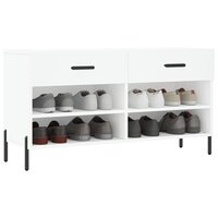 Schoenenbank 102x35x55 cm bewerkt hout wit 3