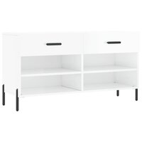 Schoenenbank 102x35x55 cm bewerkt hout hoogglans wit 2