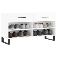 Schoenenbank 102x35x55 cm bewerkt hout hoogglans wit 3