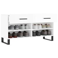 Schoenenbank 102x35x55 cm bewerkt hout hoogglans wit 4