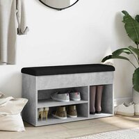 Schoenenbank 82x32x45,5 cm bewerkt hout betongrijs 3