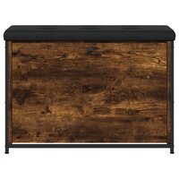 Schoenenbankje met klaplade 82x32x56 cm gerookt eikenkleurig 6