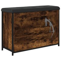 Schoenenbankje met klaplade 82x32x56 cm gerookt eikenkleurig 8