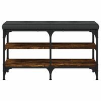 Schoenenbank 82x32x47 cm bewerkt hout gerookt eikenkleurig 5