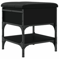 Schoenenbank 42x42x45 cm bewerkt hout zwart 2