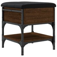 Schoenenbank 42x42x45 cm bewerkt hout bruin eikenkleur 2