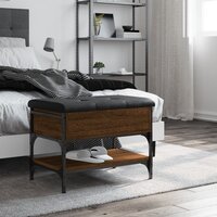 Schoenenbank 62x42x45 cm bewerkt hout bruin eikenkleur 3