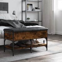 Schoenenbank 82x42x45 cm bewerkt hout gerookt eikenkleurig 3