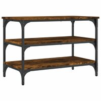 Schoenenbankje 70x38,5x49 cm bewerkt hout gerookt eikenkleurig 2