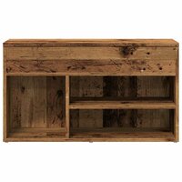 Schoenenbank 80x30x45 cm bewerkt hout oud houtkleurig 4