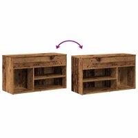 Schoenenbank 80x30x45 cm bewerkt hout oud houtkleurig 8