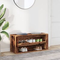 Schoenenbank 100x35x45 cm bewerkt hout oud houtkleurig 3