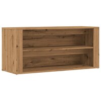 Schoenenbankje 100x35x45 cm bewerkt hout artisanaal eikenkleur 2