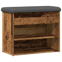Schoenenbank 62x32x50 cm bewerkt hout oud houtkleurig 2