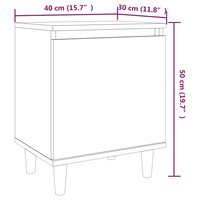 Nachtkastje met houten poten 40x30x50 cm bruin eikenkleur 8