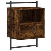 Nachtkastje wandgemonteerd 40x30x61 cm hout gerookt eikenkleur 2