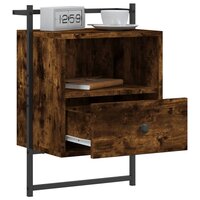 Nachtkastje wandgemonteerd 40x30x61 cm hout gerookt eikenkleur 4