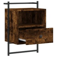 Nachtkastje wandgemonteerd 40x30x61 cm hout gerookt eikenkleur 5