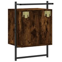 Nachtkastje wandgemonteerd 40x30x61 cm hout gerookt eikenkleur 8