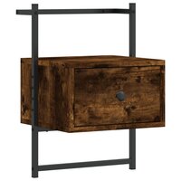 Nachtkastje wandgemonteerd 35x30x51 cm hout gerookt eikenkleur 2