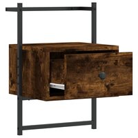 Nachtkastje wandgemonteerd 35x30x51 cm hout gerookt eikenkleur 8