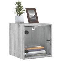 Nachtkastje met glazen deur 35x37x35 cm grijs sonoma eikenkleur 4