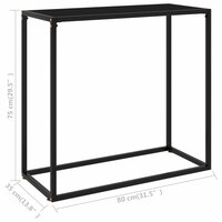 Wandtafel 80x35x75 cm gehard glas zwart 6