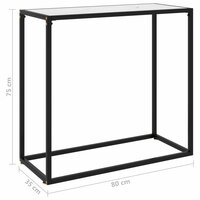 Wandtafel 80x35x75 cm gehard glas wit 6
