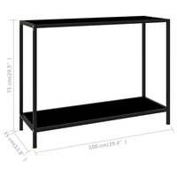 Wandtafel 100x35x75 cm gehard glas zwart 6