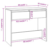 Wandtafel 89x41x76,5 cm bewerkt hout grijs sonoma eikenkleurig 8