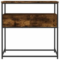 Wandtafel 75x40x75 cm bewerkt hout gerookt eikenkleurig 6