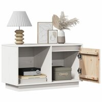 Tv-meubel 74x35x44 cm massief grenenhout wit 3