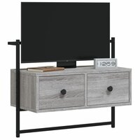 Tv-meubel wandgemonteerd 60,5x30x51 cm hout grijs sonoma eiken 3