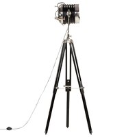 Vloerlamp driepoot 171 cm massief mangohout zwart 4