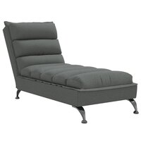 Chaise longue met kussens stof donkergrijs 2