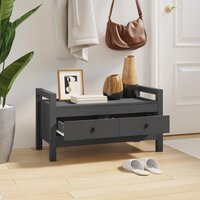 Halbankje 80x40x43 cm massief grenenhout grijs 6