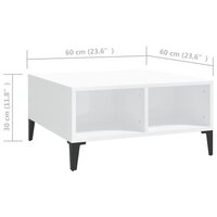 Salontafel 60x60x30 cm bewerkt hout hoogglans wit 6