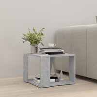 Salontafel 40x40x30 cm bewerkt hout betongrijs 3