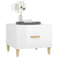 Salontafel 50x50x40 cm bewerkt hout hoogglans wit 5