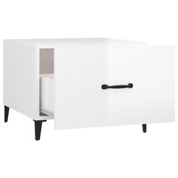 Salontafels 2 st met metalen poten 50x50x40 cm hoogglans wit 9