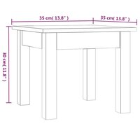 Salontafel 35x35x30 cm massief grenenhout grijs 7