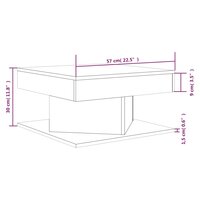 Salontafel 57x57x30 cm bewerkt hout gerookt eikenkleurig 5