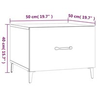 Salontafel met metalen poten 50x50x40 cm gerookt eikenkleurig 9