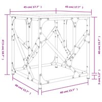 Salontafel 45x45x47,5 cm bewerkt hout zwart 9