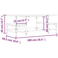 Salontafel 100x50,5x40 cm bewerkt hout zwart 9