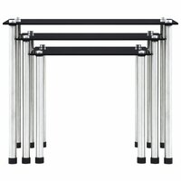 3-delige Tafeltjesset gehard glas zwart 2