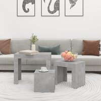 3-delige Tafeltjesset bewerkt hout betongrijs 7
